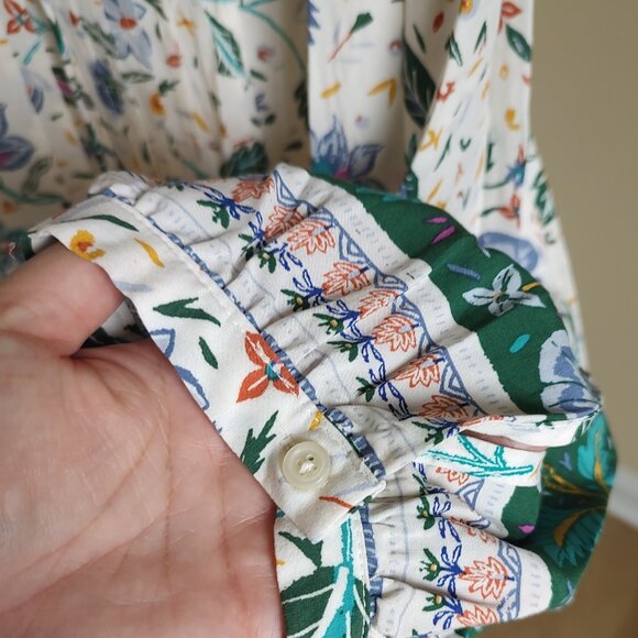 Old Navy Long Sleeve Cream with Flowers Dress - Size XXL - Picture 3 of 6